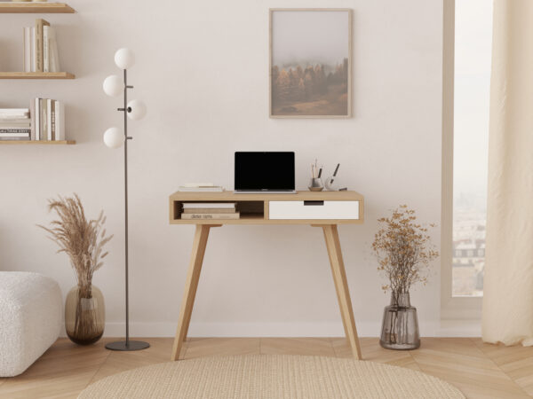 Bureau 90 x 50 cm pour chambre ou bureau, style scandinave