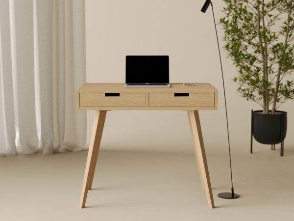 Bureau moderne en chêne massif aux bords arrondis