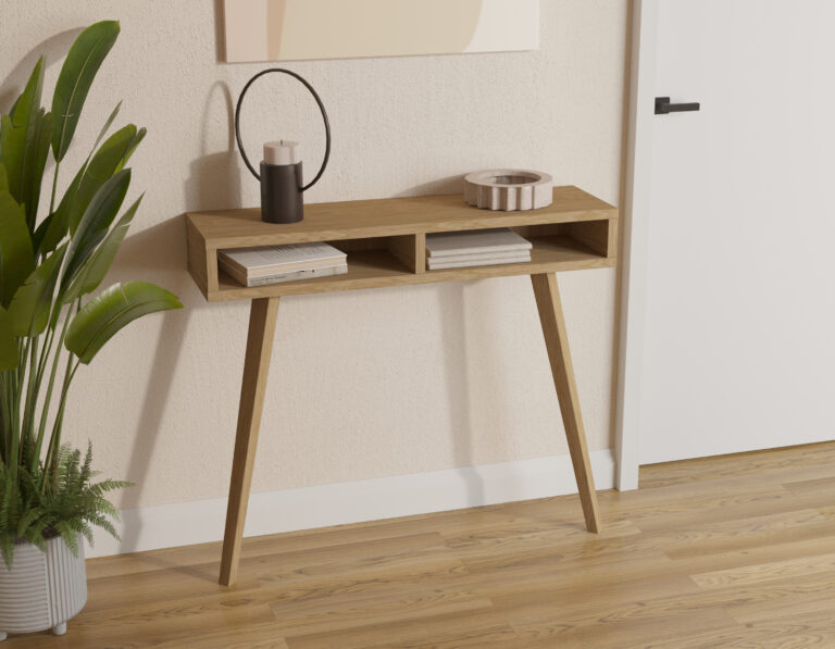Console étroite en chêne 25 cm