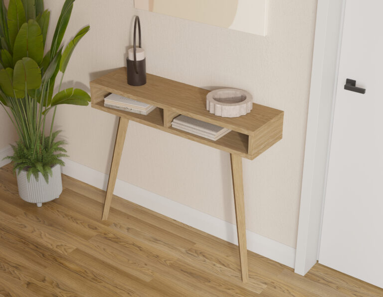 Console étroite en chêne 25 cm