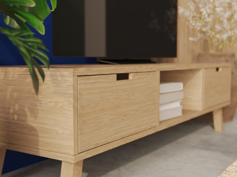 Meuble TV scandinave en bois 150 cm