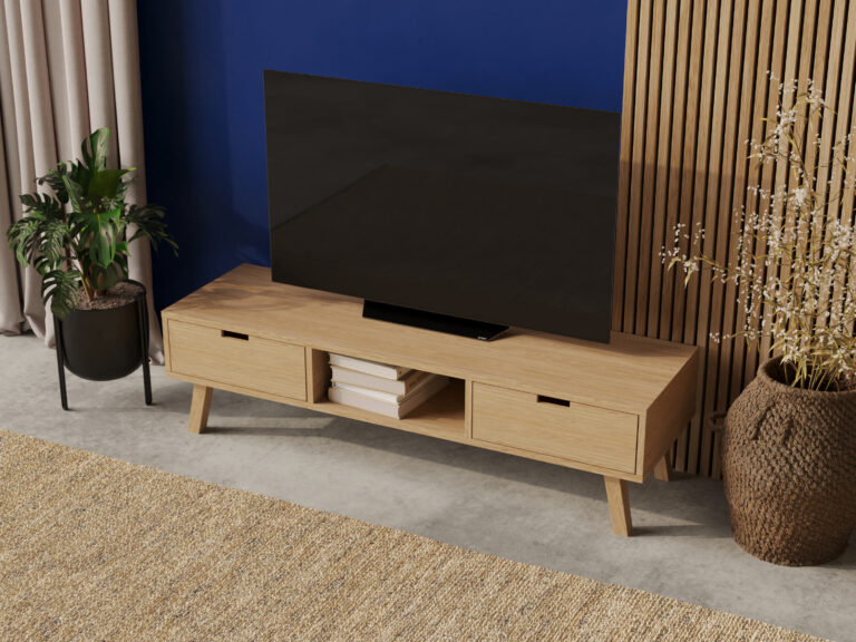 Meuble TV scandinave en bois 150 cm