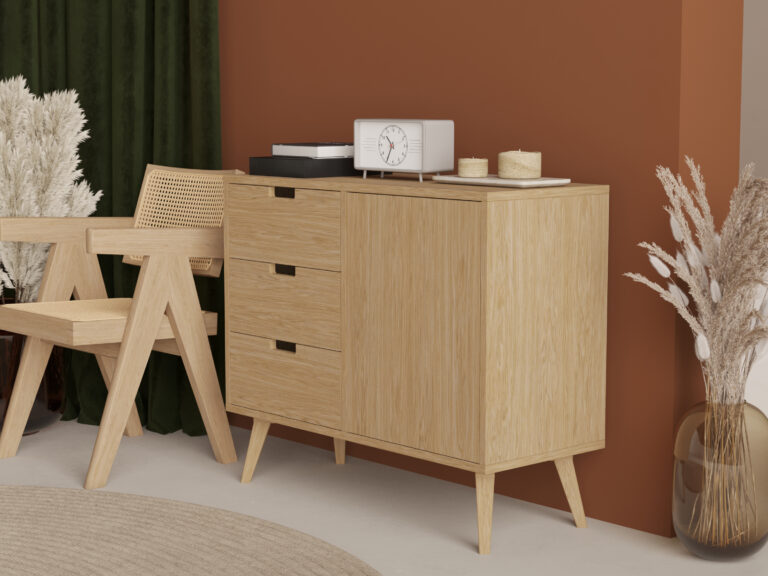 Petite commode en chêne avec 3 ou 6 tiroirs
