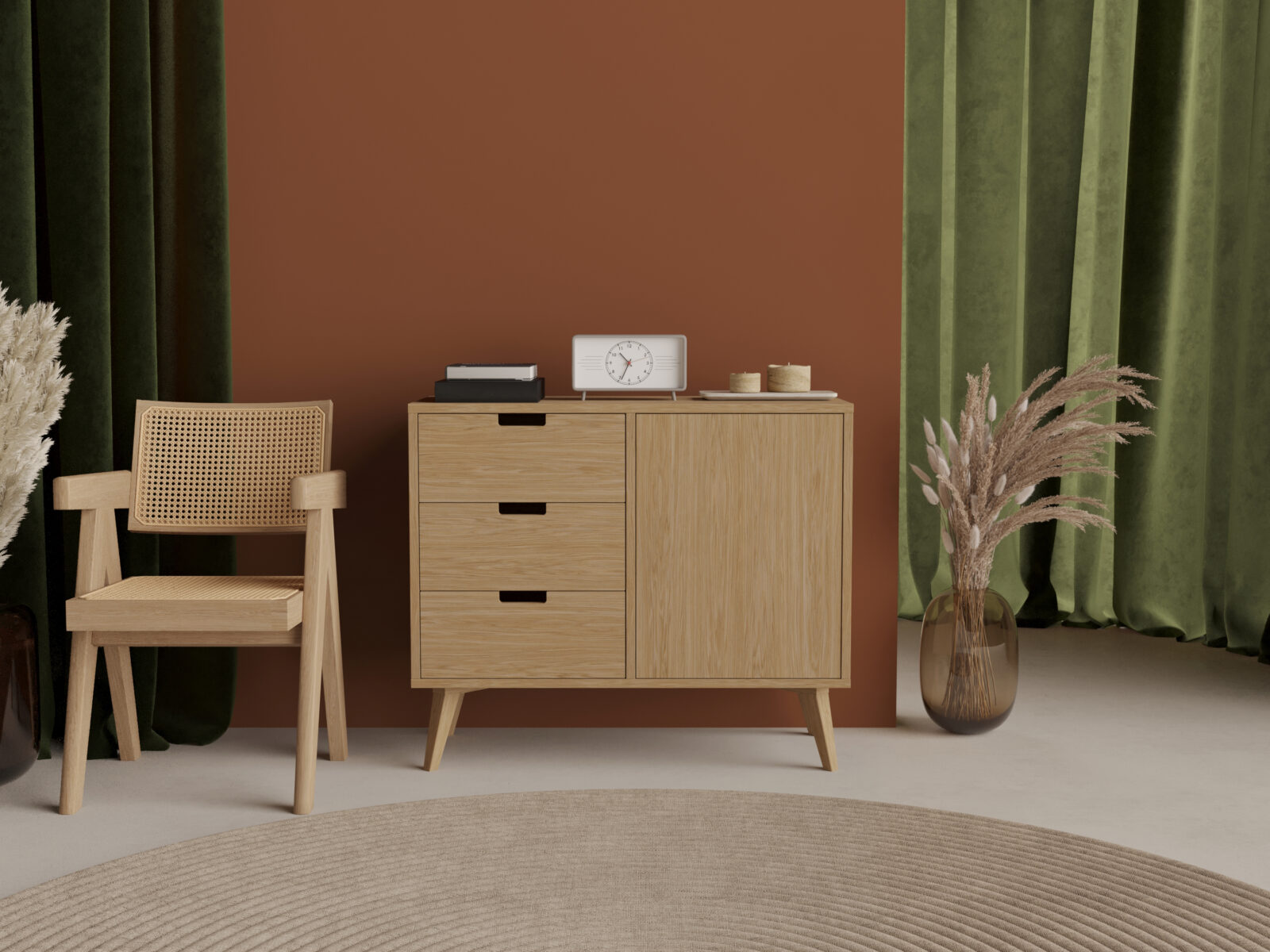 Petite commode en chêne avec 3 ou 6 tiroirs