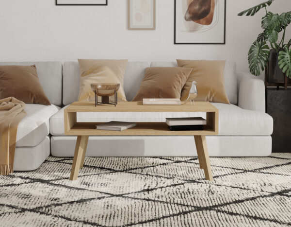 Table basse moderne en chêne 100 cm