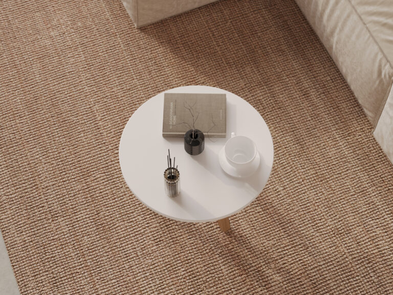 Table basse ronde moderne en bois 60 cm avec plateau blanc