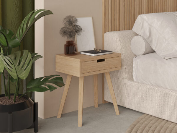 Table de chevet moderne en bois avec tiroir