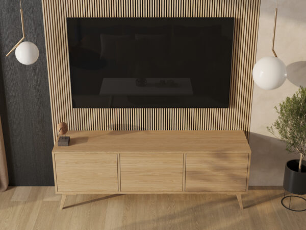Meuble TV en bois 180 cm pour téléviseur