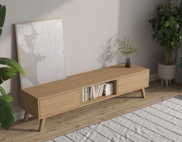Meuble TV moderne en chêne 180 cm