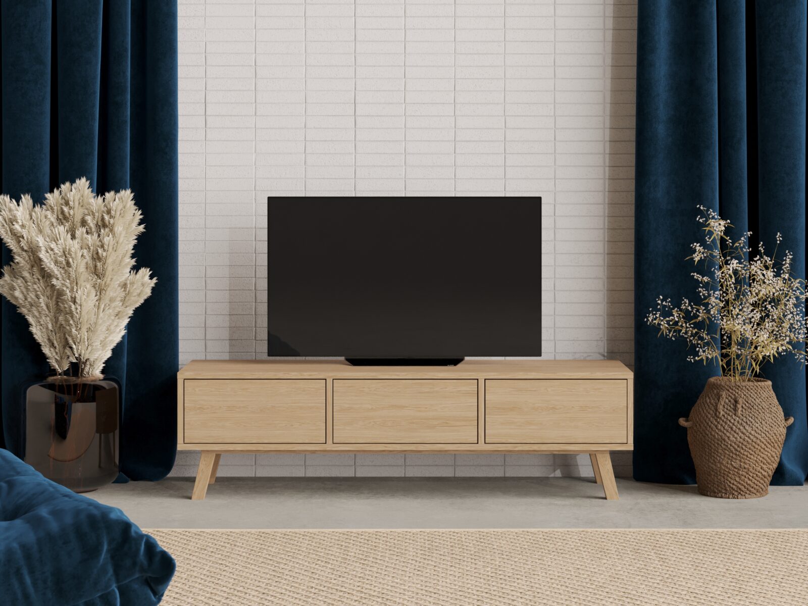 Meuble TV moderne en chêne 150 cm