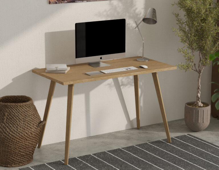 Bureau minimaliste en chêne