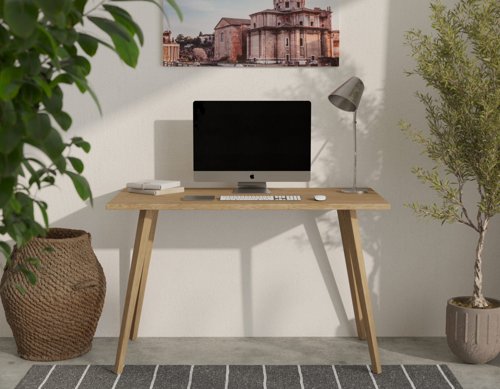 Bureau minimaliste en chêne