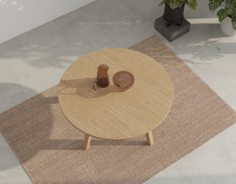 Table basse ronde moderne en chêne massif 50 à 110 cm