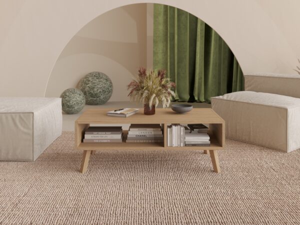Grande table basse rectangulaire en bois 120 cm