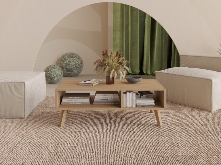Grande table basse rectangulaire en bois 120 cm