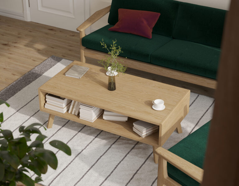 Table basse moderne en chêne massif