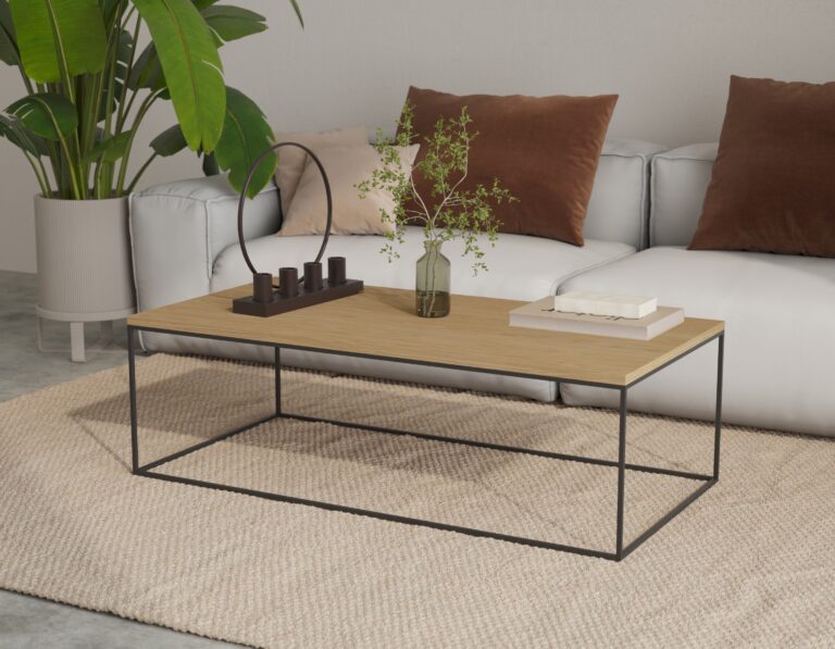 Table basse minimaliste en chêne 100 x 50 cm