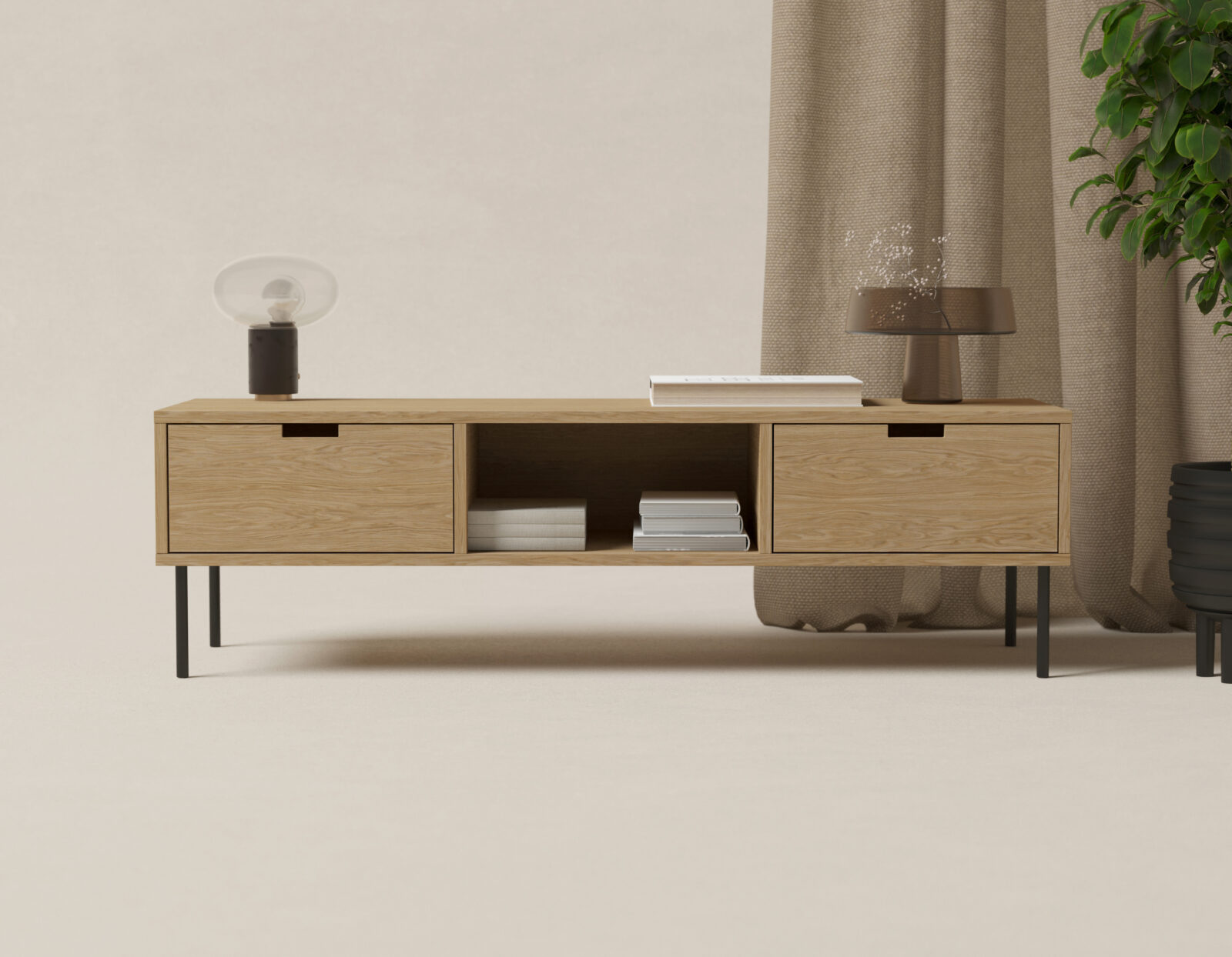 Meuble TV industriel en bois 150 cm