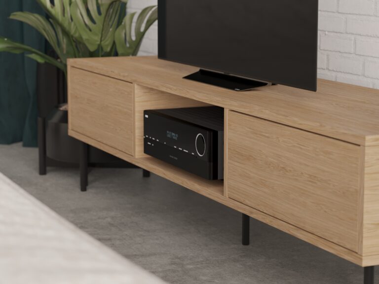 Meuble TV minimaliste en chêne 180 cm