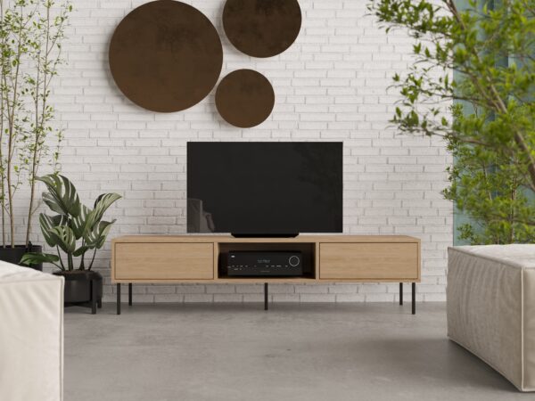 Meuble TV minimaliste en chêne 180 cm