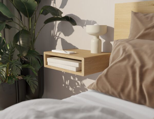 Table de chevet suspendue minimaliste avec niche