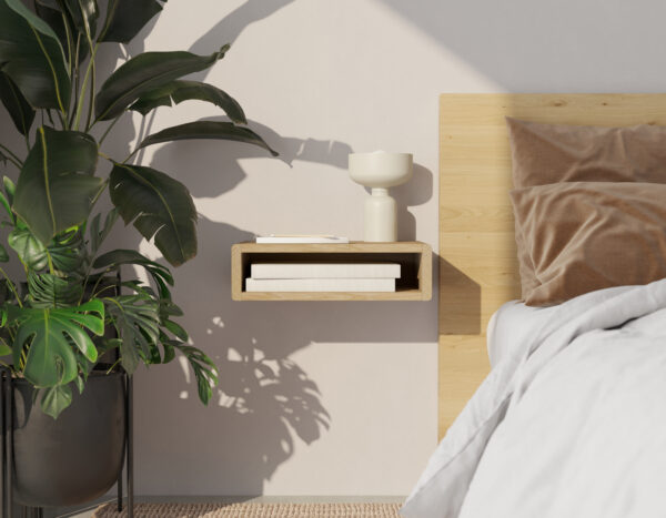 Table de chevet suspendue minimaliste avec niche