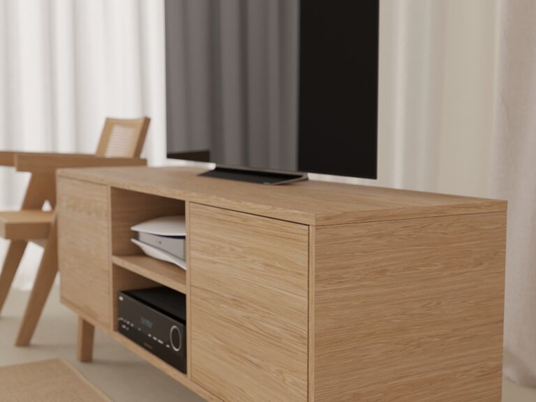 Meuble TV hifi en bois 150 cm