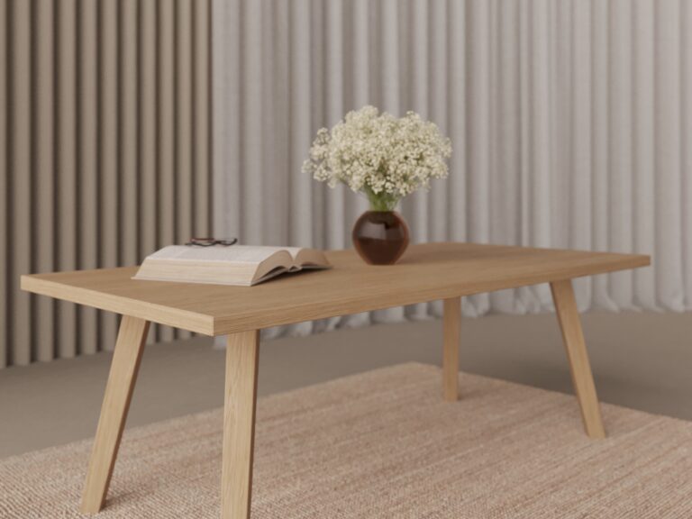 Table basse rectangulaire en bois 90 à 110 cm de large