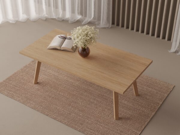 Table basse rectangulaire en bois 90 à 110 cm de large