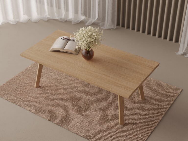 Table basse rectangulaire en bois 90 à 110 cm de large