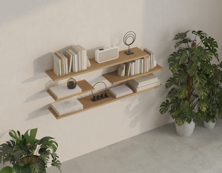 Étagère murale en bois, 40 à 120 cm de largeur, 20 à 25 cm de profondeur