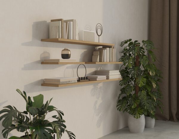 Étagère murale en bois, 40 à 120 cm de largeur, 20 à 25 cm de profondeur