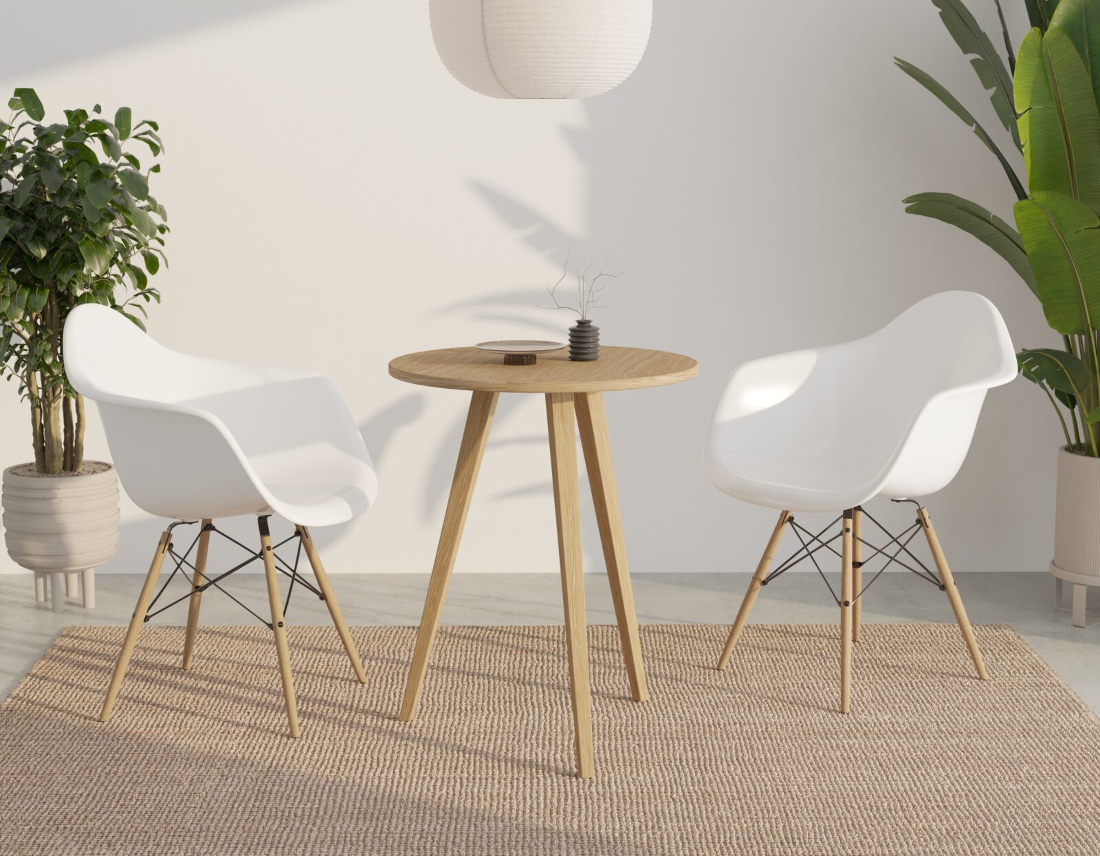 Table d&rsquo;appoint ronde en chêne massif 60 cm