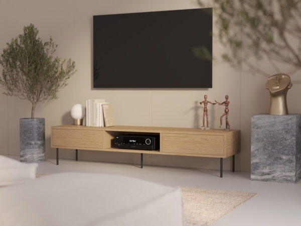 Meuble TV industriel en chêne 200 cm