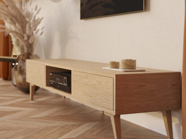 Meuble TV moderne en chêne 200 cm