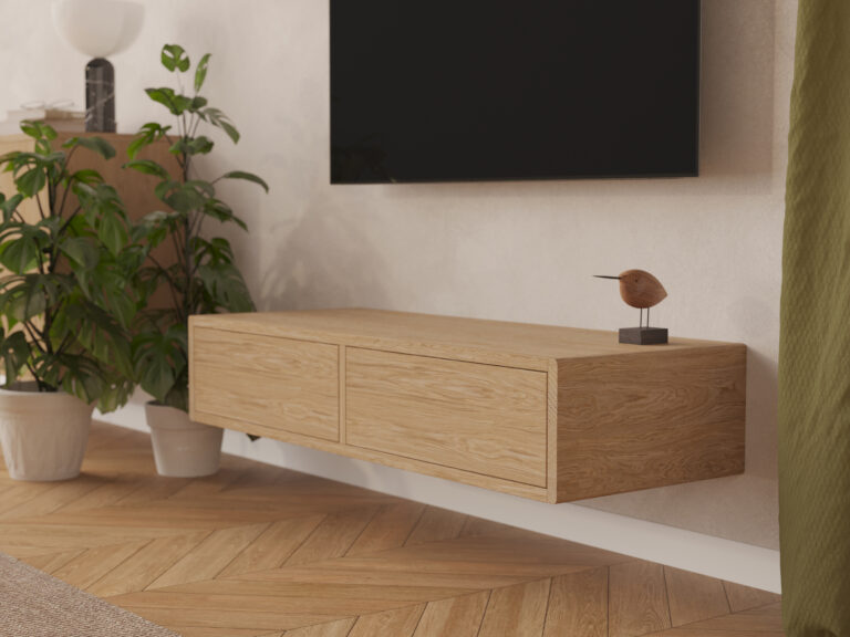 Petit meuble TV suspendu moderne 120 x 45 cm