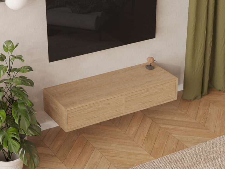 Petit meuble TV suspendu moderne 120 x 45 cm
