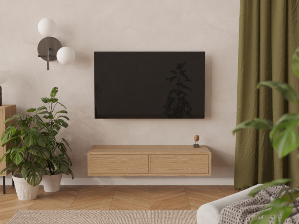 Petit meuble TV suspendu moderne 120 x 45 cm