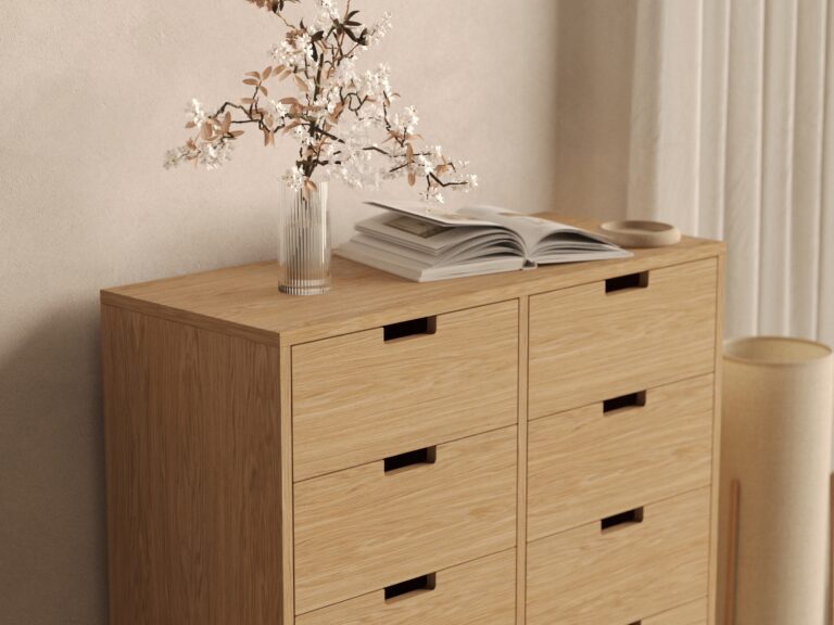 Commode haute en bois 100 cm