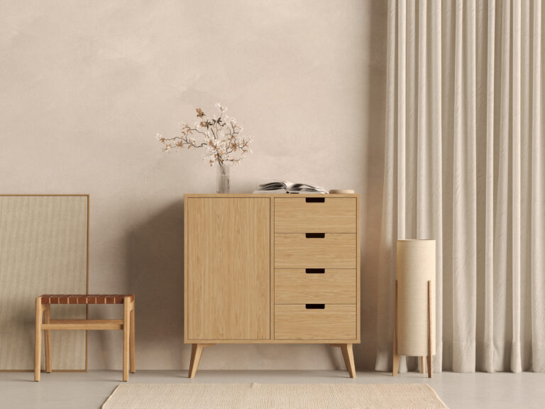 Commode haute en bois 100 cm