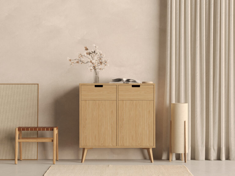 Commode haute en bois 100 cm